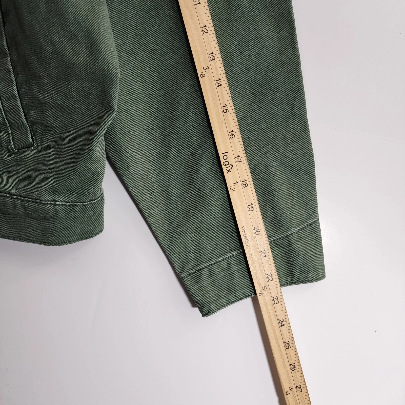 VALOR Collective Jacket Mens XL Green Chore Cropped Corduroy Collar Canvas Barn image 7