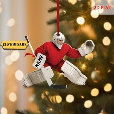 Custom Hockey Goalie Ornament Personalized Name Christmas Gift