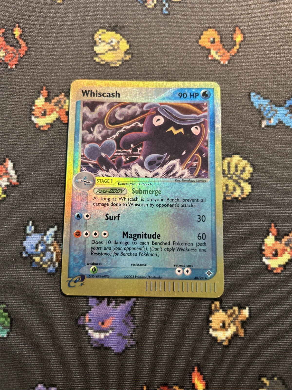 Whiscash 48/97 Reverse Holo LP/EX -Vintage Pokemon Card- EX Dragon (8q)