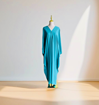 #ad #ad 0049 Light Turquoise Kaftan Dress Maxi Vacation Resort Wear $36.00