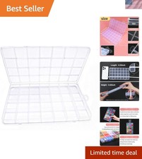 Elegant 28-Compartment Bead Organizer Box - Clear Plastic Crafts Storage