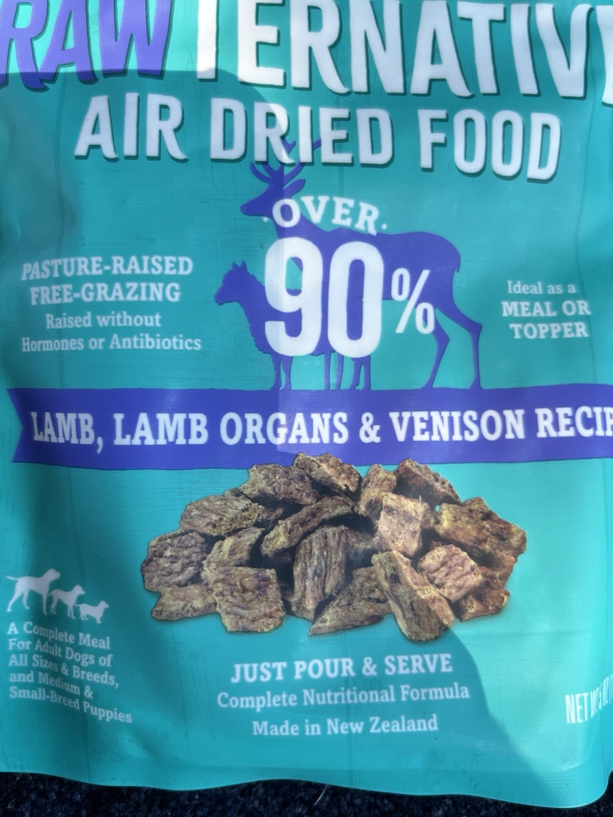 Lot 2 RawTernative Air Dried Dog Food, High Protein Lamb Venison Organs