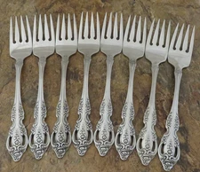 Oneida Pembrooke Renoir Set of 8 Salad Forks SSS Stainless Flatware Lot T