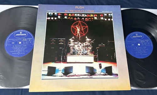 🔥 RUSH "All The World's A Stage" JAPAN 1st Press w/Insert BEAUTIFUL Vinyl MINT-