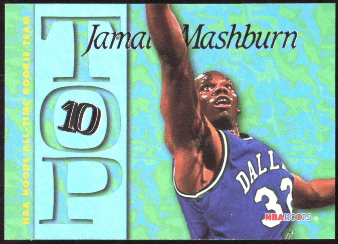 1995-96 Hoops #AR4 Jamal Mashburn Top Ten 90s NBA Insert Dallas Mavericks SP