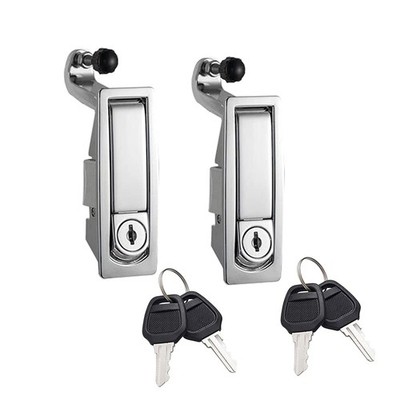 2 PCS Compression Latch Lock Trigger Zinc Alloy Adjustable Lever Flush Silver