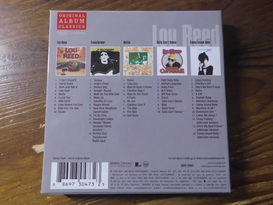 LOU REED 5CD BOX: ORIGINAL ALBUM CLASSICS/LOU REED/TRANSFORMER/BERLIN/SALLY..++ - Bild 2 von 4