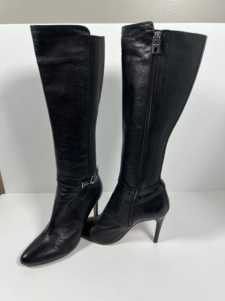 BOTAS COACH ULTIMA JOELHO ALTO COURO PRETO TAMANHO 8.5 - Imagem 4 de 4