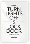3.5X5 Inch Turn off Lights & Lock Door, Elegant Designer Sign ~ Ready to Mount o