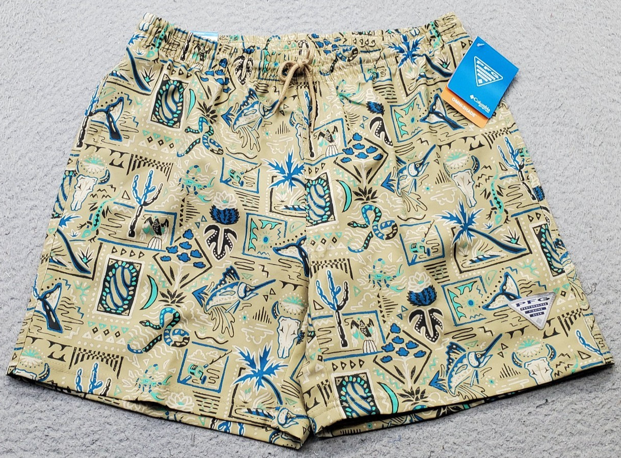 Columbia PFG Rambler Swim Short Mens M Multi Printed Lined P