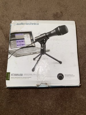 Audio-Technica AT2005USB Cardioid Dynamic USB XLR Microphone ~ W/ Stand