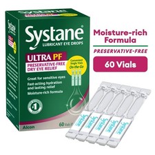 3x Systane Ultra PF Preservative-Free Eye Drops 60 Vials Dryness Relief. Sealed.