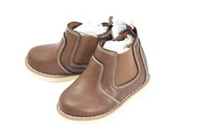 Old Navy Boots Toddler Size 6 Brown Chelsea Slip-On Elastic Gore Ankle Pull Tab
