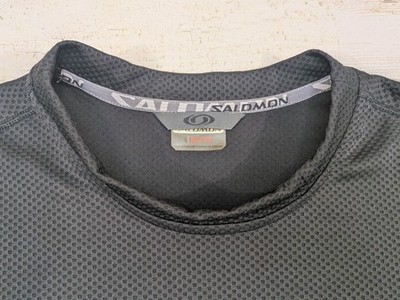 Vintage Salomon Shirt Mens Extra Large Black Motomesh Thermal Y2K