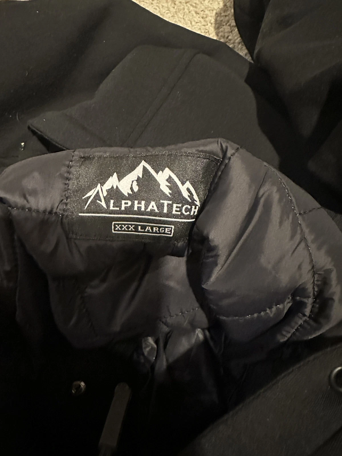 Alphatech Softflex Men's XXXL Black Full Zip Hooded Fleece Water Resistant - product detail image 4