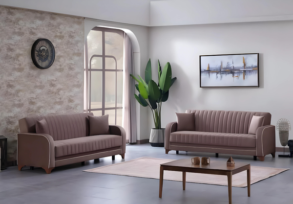 Couchen Garnitur 2Tlg Wohnzimmer 2X Sofas 3 Sitzer Textil Luxus Dreisitzer-image