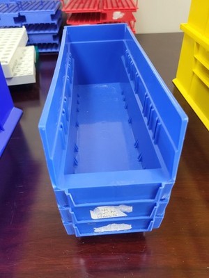 Quantum Storage Economy Shelf Bins, QSB101, Blue (set of 2)