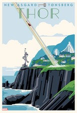 Thor New Asgard Travel SIGNED Poster COA Ltd Edition x/250 Print
