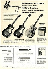 1960 Harmony Stratotone Guitars - Promotional Advertising Poster