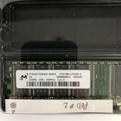 Micron MT8VDDT3264AG-265C4 PC2100U-25330-Z DDR 266MHZ Memory