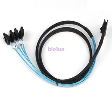 Reverse Breakout Crossover SAS SFF-8087 to 4x SATA 1M Cable 3.3ft US Shipping