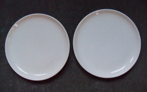 Russel Wright Pre 1959 Vintage Steubenville AM 6 Inch Side Plates White (2)