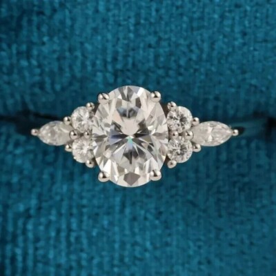 Women's 925 Sterling Silver 2Ct Simulated Diamond Anniversary Engagement Ring