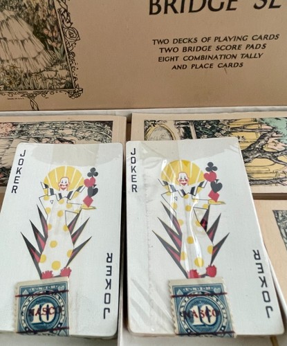 1920s Sealed Playing Cards w IRS Tax Stamps in Complete Bridge Playing Set - Picture 4 of 12
