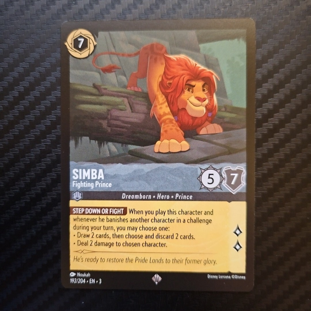x1 Simba - Fighting Prince - 192/204 - Super Rare Lorcana Into the Inklands M/NM