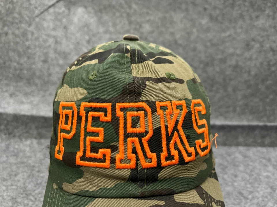 Chapéu Perks Ethos alça traseira adulto tamanho único laranja verde camuflagem 100% algodão - Imagem 2 de 4