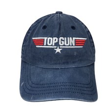 Top Gun Youth Snapback Hat Blue OSFM Adjustable Embroidered Vented Holes 6 Panel
