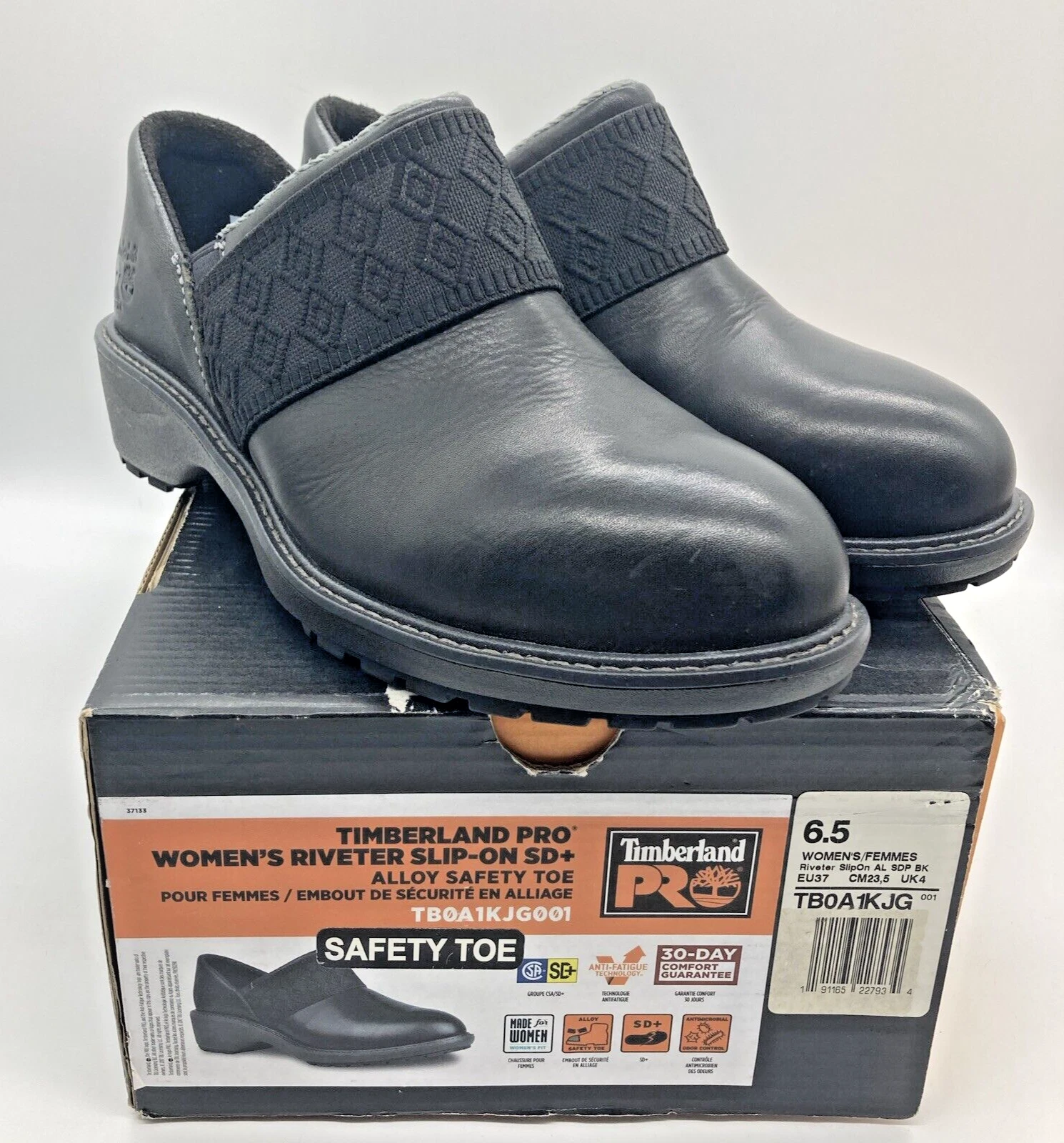 Scarpe antinfortunistiche Timberland Pro Riveter slip on SD+ in lega da donna taglia 6 5 nuove