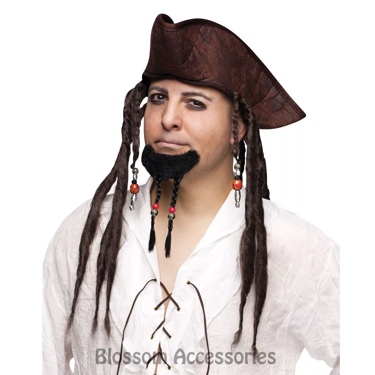 Piece of Eight Jack Sparrow Headscarf Hair Beads Pirate Costume Cosplay  Jewelry Strand