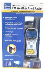Weather Channel FM Alert Hazard Radio/Flashlight Digital Hand Crank Rechargeable