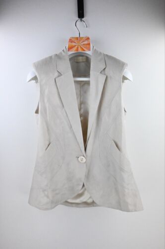 Amoretta linen blend vest in soft taupe size 10 - Bild 1 von 10