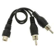 1 RCA Female to Dual RCA Male Splitter/Adapter - 6 inch (3pk)