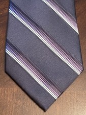 Merona Black Purple 100 Silk Men  s Neck Tie Made In China