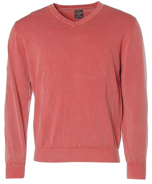 Kitaro Herren Strick V-Pullover Rot 2XT X5239-image
