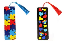 Pack of 10 Autism Awareness Bookmarks w/ Tassels by Execucat