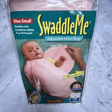 SwaddleMe Adjustable Infant Wrap Pink Small 7-14 Pounds Swaddle Kiddopotamus