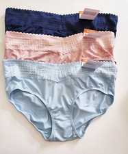 3 Warner's Lace Hipster Panty Multi 5609J Sz 8/XL - NWT