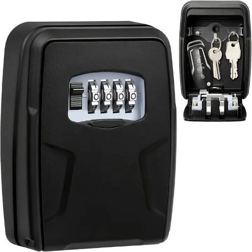Key Lock Box, Mounted 4-Digit Combination Key Safe Outdoor Waterproof Rust Resis