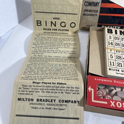 1939 Vintage Rare Milton Bradley BINGO Box Game - Complete - Picture 4 of 21