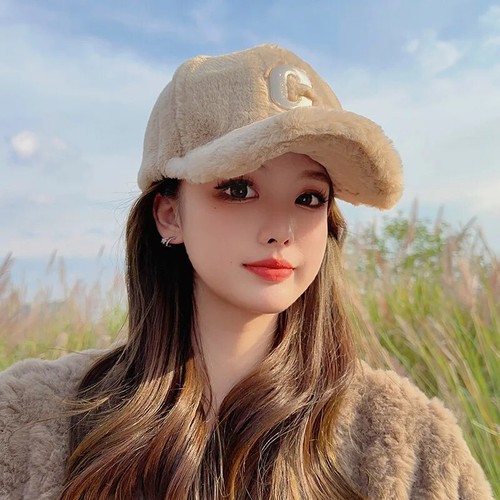 Winter Plush Baseball Caps Women Metal Letter Thick Warm Sun Cap Men Casual Hats - Picture 3 of 14