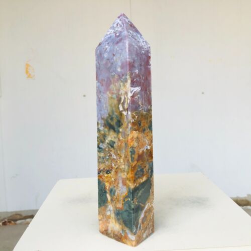1261g Natural Ocean Jasper Quartz Crystal Obelisk Wand PointMineral HealingAH276 - Picture 19 of 20