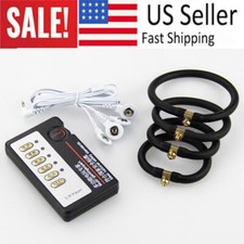 Male E-Stim Shock Therapy Cock Ring Anal Butt Plug Penis Stimulate Ring Sex Toys