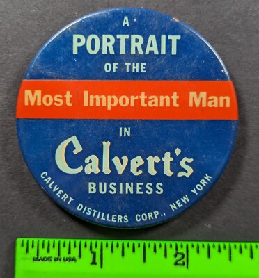 Vintage Calvert's Distillery Whiskey NY Pocket Mirror