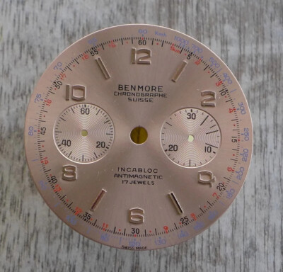 RARE NEW OLD STOCK BENMORE CHRONOGRAPH SWISS DIAL FOR LANDERON 48 51 33.45 MM