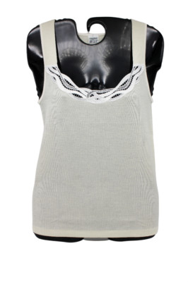 Damen Bluse mit breiter Schulter, Wolle 100% SPINNE, weiß cod.072612