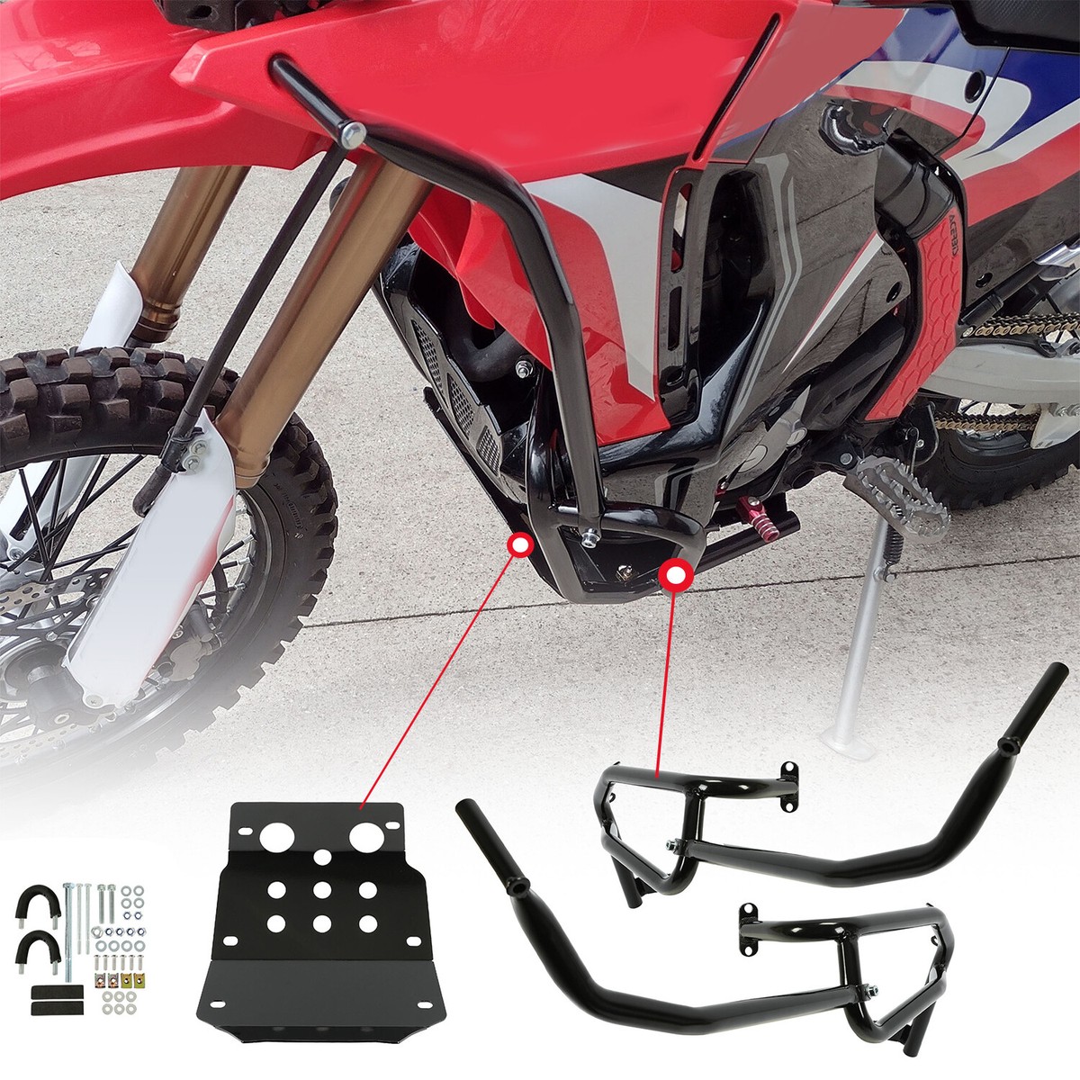 For HONDA CRF250 Rally FULL CRASH BAR ENGINE GUARD Upper Lower